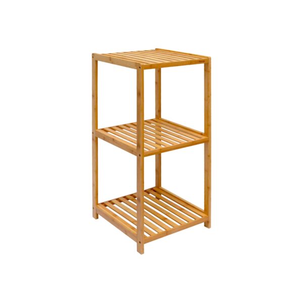 Badregal 83x38x40cm Bambus Holz Regal 3 Fächer Bad Badezimmer Standregal Ablage