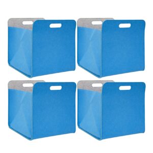 4er Set Filz Aufbewahrungsbox 33x33x38 cm Kallax Filzkorb Regal Einsatz Box Blau