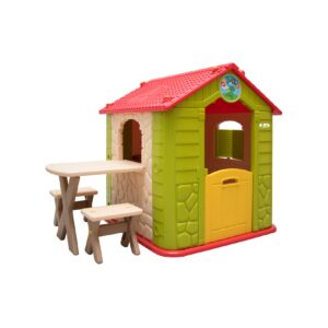 Kinder Spielhaus ab 1 - Garten Kinderhaus mit Tisch - Indoor Kinderspielhaus