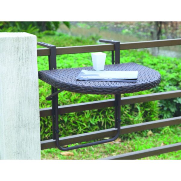 Garden Pleasure Balkon Tisch klappbar Esstisch Klapptisch Rattan Optik coffee