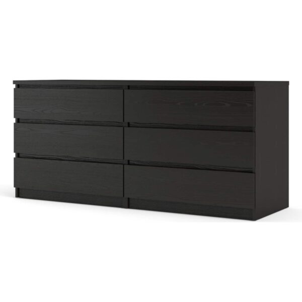 Nada Kommode 6 Schubladen schwarz Esche Sideboard Highboard Schrank Flur Diele