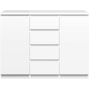 Nada Sideboard 2 Türen 4 Schubladen weiss Kommode Highboard Schrank Flur Diele