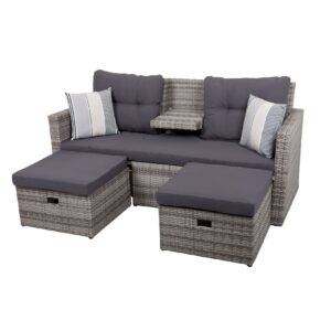 Garten Lounge Sofa Sitzgruppe Garten Couch Sessel Rattan Optik Gartenmöbel