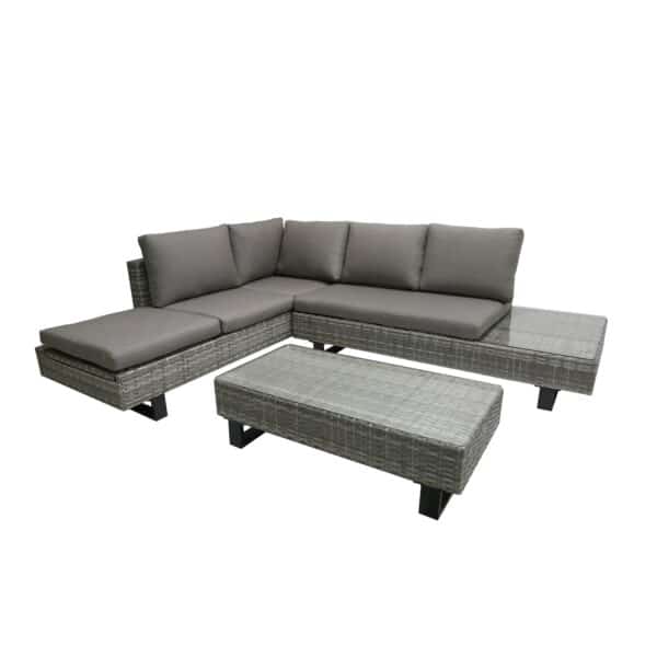 Luxus Lounge Eckgruppe 3-tlg. Garten Sitzgruppe Rattan Optik Gartenmöbel Sofa