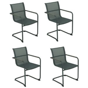 4x Freischwinger Stuhl Stühle Sessel Set Gartensessel Garten Balkon Terrasse