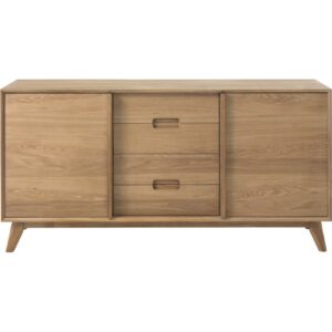 Schrank Rhoda teilmassiv Eiche Kommode Sideboard Holz Anrichte Highboard