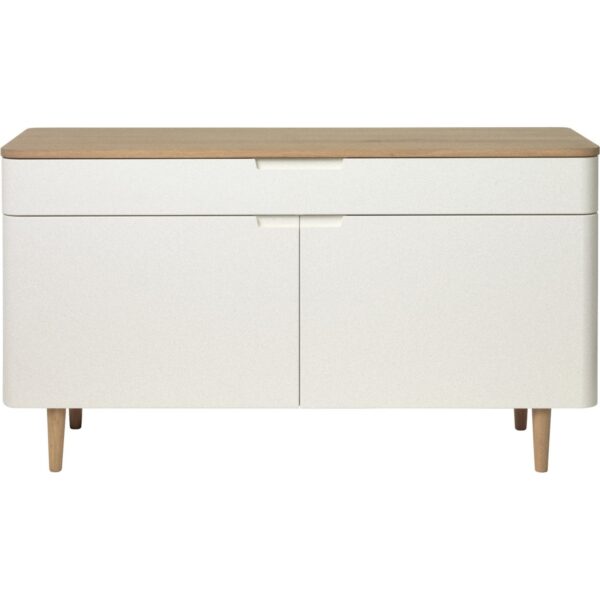 Schrank Amalie teilmassiv Holz Eiche weiß Sideboard Highboard Kommode