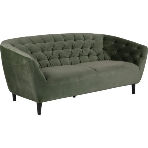 Sofa Rita 3 Personen tannengrün schwarz Couch Wohnzimmer Polstersofa Garnitur