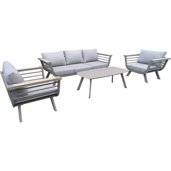 Sitzgarnitur Sitzgruppe Holz Garten Lounge Set Gartenmöbel Massiv Tisch Sofa