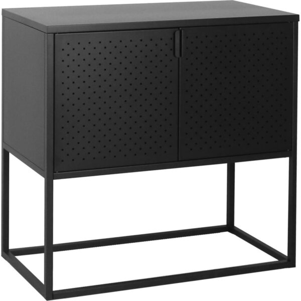 News Sideboard 2 Türen schwarz Kommode Schrank Wohnzimmer Board Anrichte Möbel