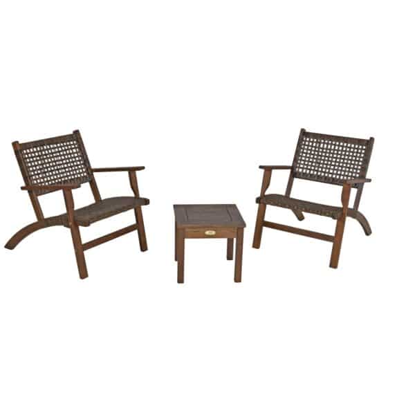 Sitzgruppe SONORA dunkelbraun Garten Sitzgruppe Outdoor Braun Holz Balkonset Set