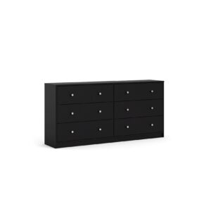 Maria Kommode 6 Schubladen schwarz Sideboard Board Schrank Wohnzimmer Möbel