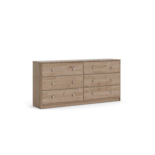 Maria Kommode 6 Schubladen hell walnuss Sideboard Board Schrank Wohnzimmer Möbel