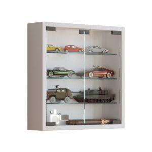 Vitrinenschrank Glas Wandschrank Vitrine Sammlervitrine Hängeschrank weiß