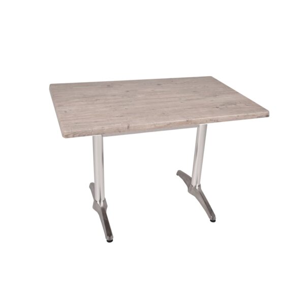 Bistrotisch Set Washington Pine 110x70cm Tischgestell Alu blank Garten Tisch