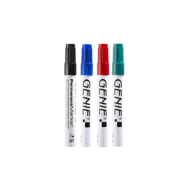 4x GENIE Permanent Marker Set Permanentmarker Filzstifte wasserfest Stifte M Rund