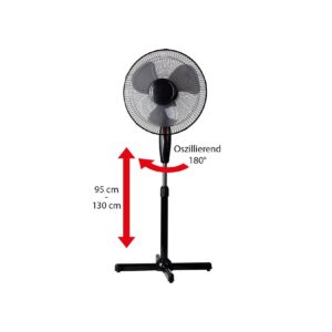 LEX Standventilator Ø40 cm Nachtlicht schwarz