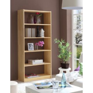 TiCAA Standregal Bücherregal Kiefer Natur H179cm