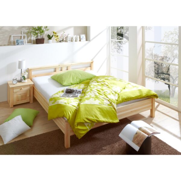 TiCAA Einzelbett und Doppelbett "Merci" Kiefer Natur