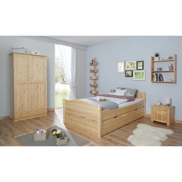 TiCAA Doppelbett "Leni" 140x200 mit 2er Schubkästen