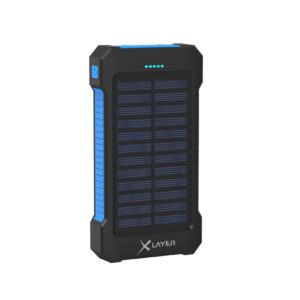 Xlayer POWERBANKS Powerbank Solar 8000 mAh Akku externes Ladegerät Tragbar Notfall