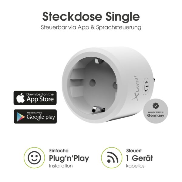 Xlayer Steckdose WLAN XLayer Smart Echo Single Weiß