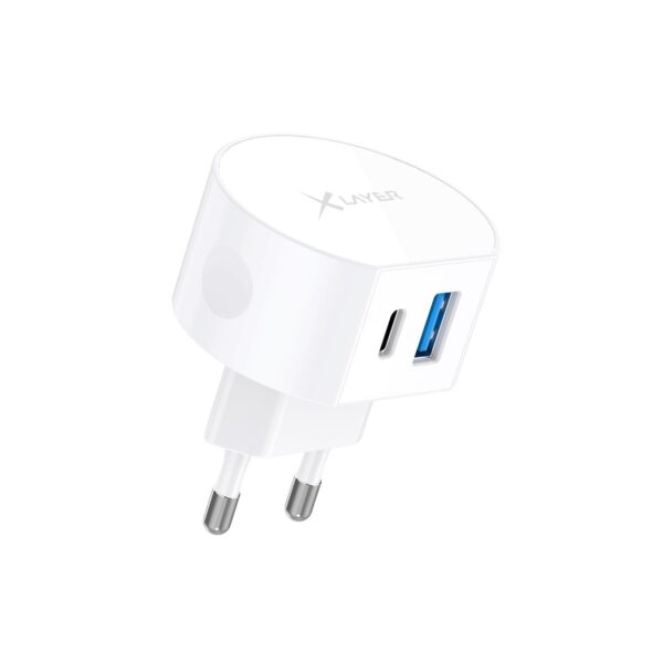 Xlayer CHARGER Ladegerät XLayer Dual Typ C (USB-C)/USB QC3.0 20W White