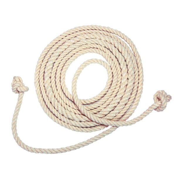 Best Sporting Springseil aus Baumwolle und Jute I 100% Naturprodukt I Top-Qualität I Ohne Griffe I Länge 280 cm I Farbe weiß I Eignet sich für Vereins-