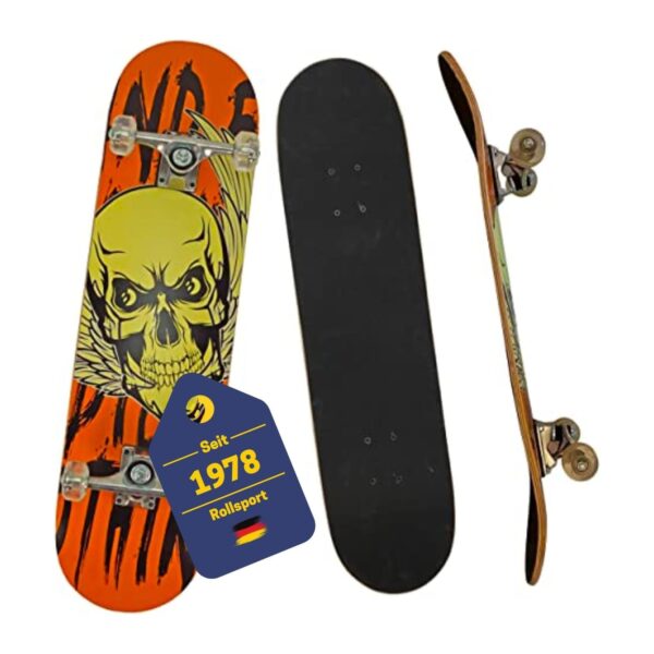 Best Sporting Skateboard Totenkopf I Skate-Board mit ABEC 7 Kugellager I hochwertige Skateboards aus Holz & Aluminum I Skateboard Erwachsene I 78