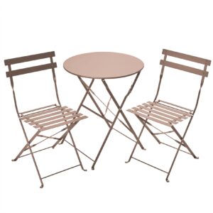 Gartenfreude Balkonset Metall Bistro-Set (2x Stuhl 1xTisch) klappbar