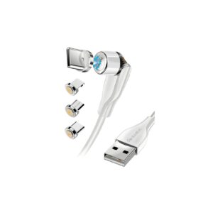 Fontastic 3 in 1 Magnet Datenkabel mit 3 Adaptern weiss