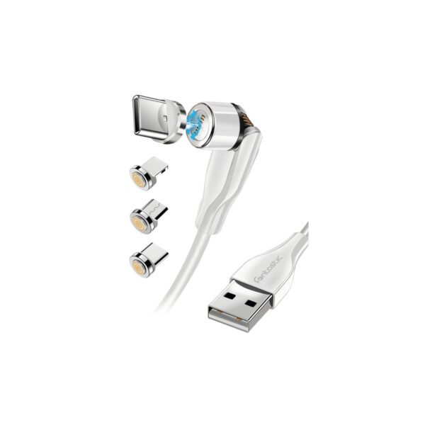 Fontastic 3 in 1 Magnet Datenkabel mit 3 Adaptern weiss