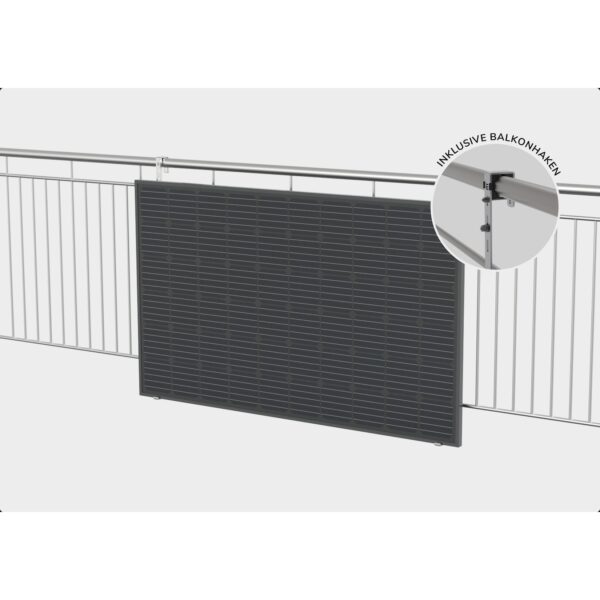 EET Solaranlage LightMate Balkon - Plug-in Photovoltaik mit Schukokabel