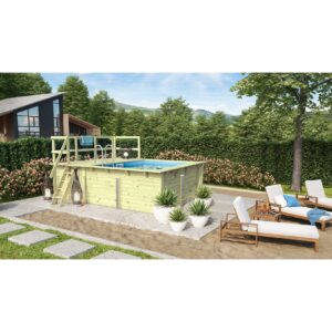 Karibu   Rechteckiger kdi Massivholz Pool 308