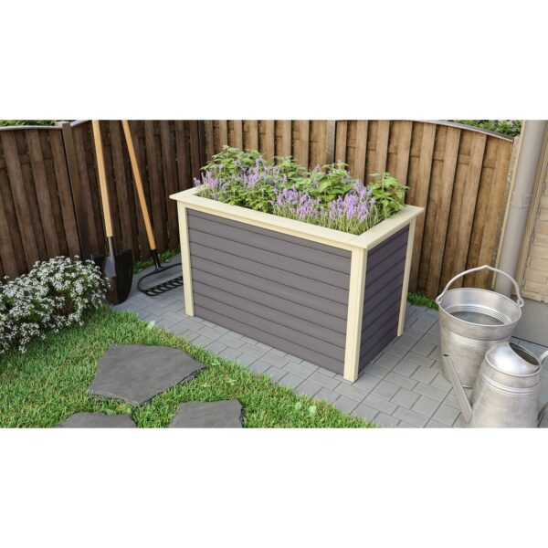 Karibu Hochbeet terragrau 690x1330x820 mm Hochbeet Pflanzkasten Frühbeet Gartenbeet