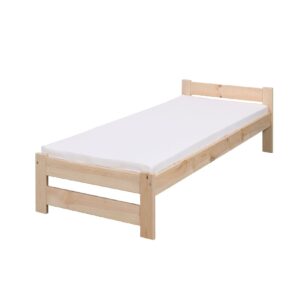 Coemo Bett Classico Holzbett Bettgestell mit Lattenrost Massivholz Kiefer 80x200 cm natur