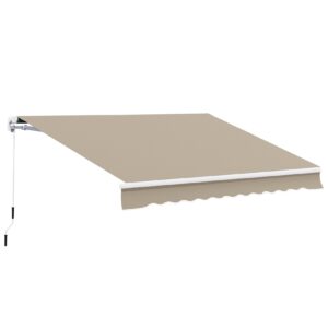 Outsunny Alu-Gelenkarmmarkise für Wandmontage beige 4 x 3 m (BxL)