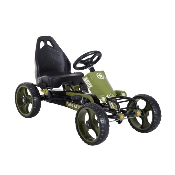 HOMCOM Kinder Go Kart mit Handbremse grün 105 x 54 x 61 cm (LxBxH)