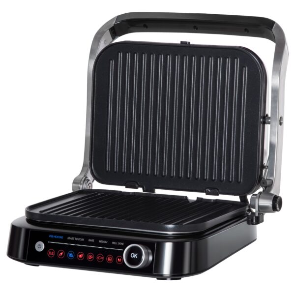 HOMCOM Elektrogrill mit 8 Kochprogrammen schwarz 38L x 33B x 20H cm