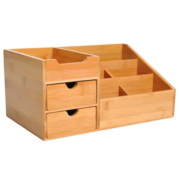 HOMCOM Schreibtischorganizer mit 2 Schubladen natur 33 x 20