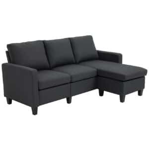 HOMCOM 3-Sitzer-Sofa mit zwei Liegesesseln und einer Chaiselounge 197 x 139 x 91 cm (BxTxH)