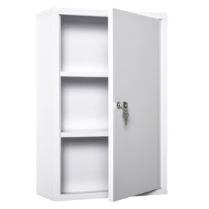 kleankin Medizinschrank weiß 40 x 18 x 60 cm (BxTxH)