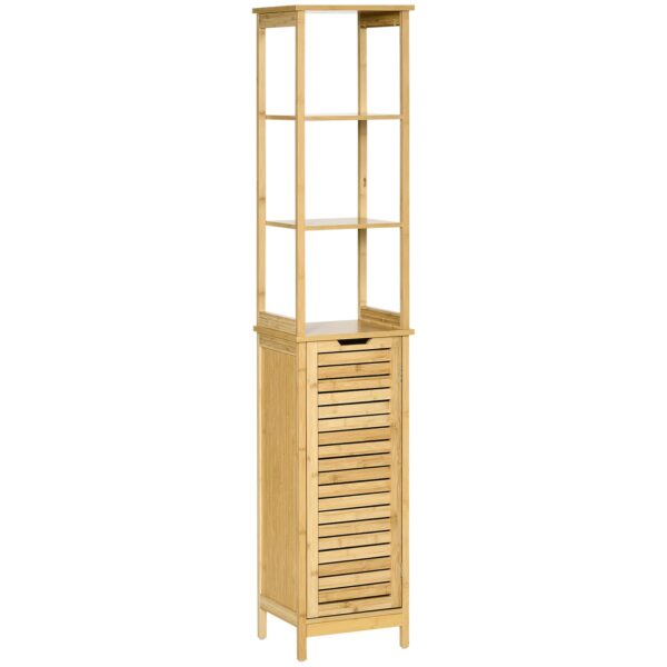 kleankin Badezimmerschrank mit 3 Ablagen natur 25L x 34B x 30H cm