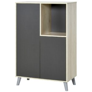 HOMCOM Standschrank mit Türen dunkelgrau 80 x 40 x 120 cm (LxBxH)