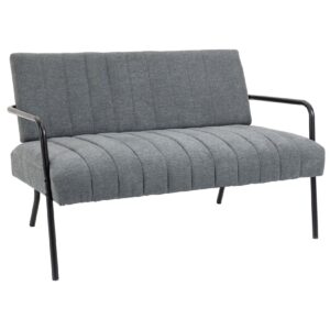 HOMCOM Doppelsofa mit Metallgestell grau 122B x 75T x 77H cm