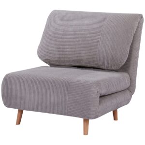 HOMCOM Schlafsofa mit Sitzkissen grau 82L x 89B x 83H cm