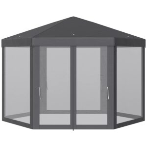 Outsunny Pavillon in sechseckiger Form 390 x 390 x 250 cm (LxBxH)