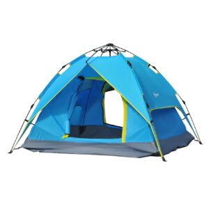 Outsunny Campingzelt für 3-4 Personen blau