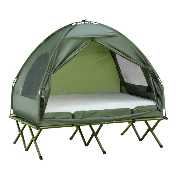 Outsunny Campingbett 4 in 1 Set grün 193 x 136 x 178 cm (LxBxH)