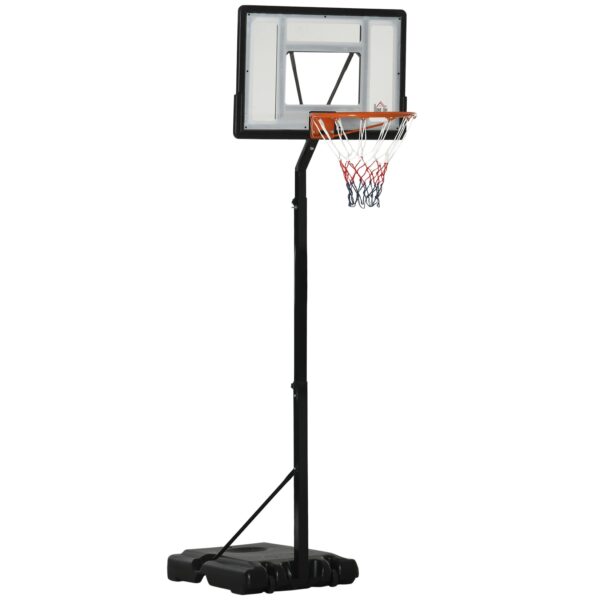 HOMCOM Basketballständer mit Rollen schwarz 90L x 60B x 260-310H cm